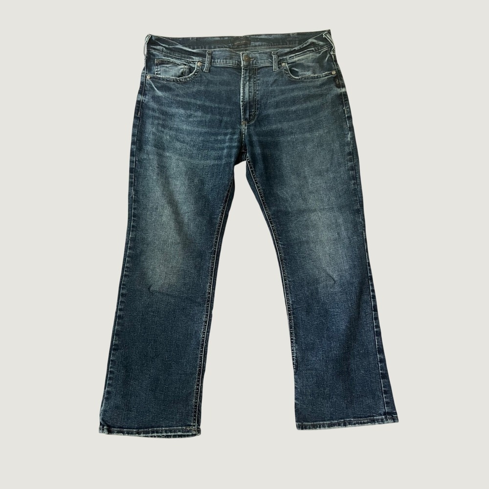 Silver Jeans Co Zac Relaxed Straight Leg Dark Wash Blue Denim 40x30